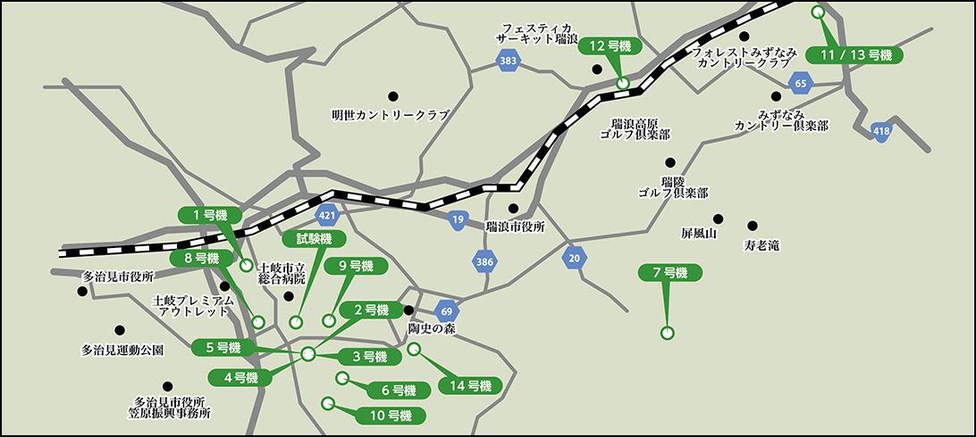 東濃発電設備地図